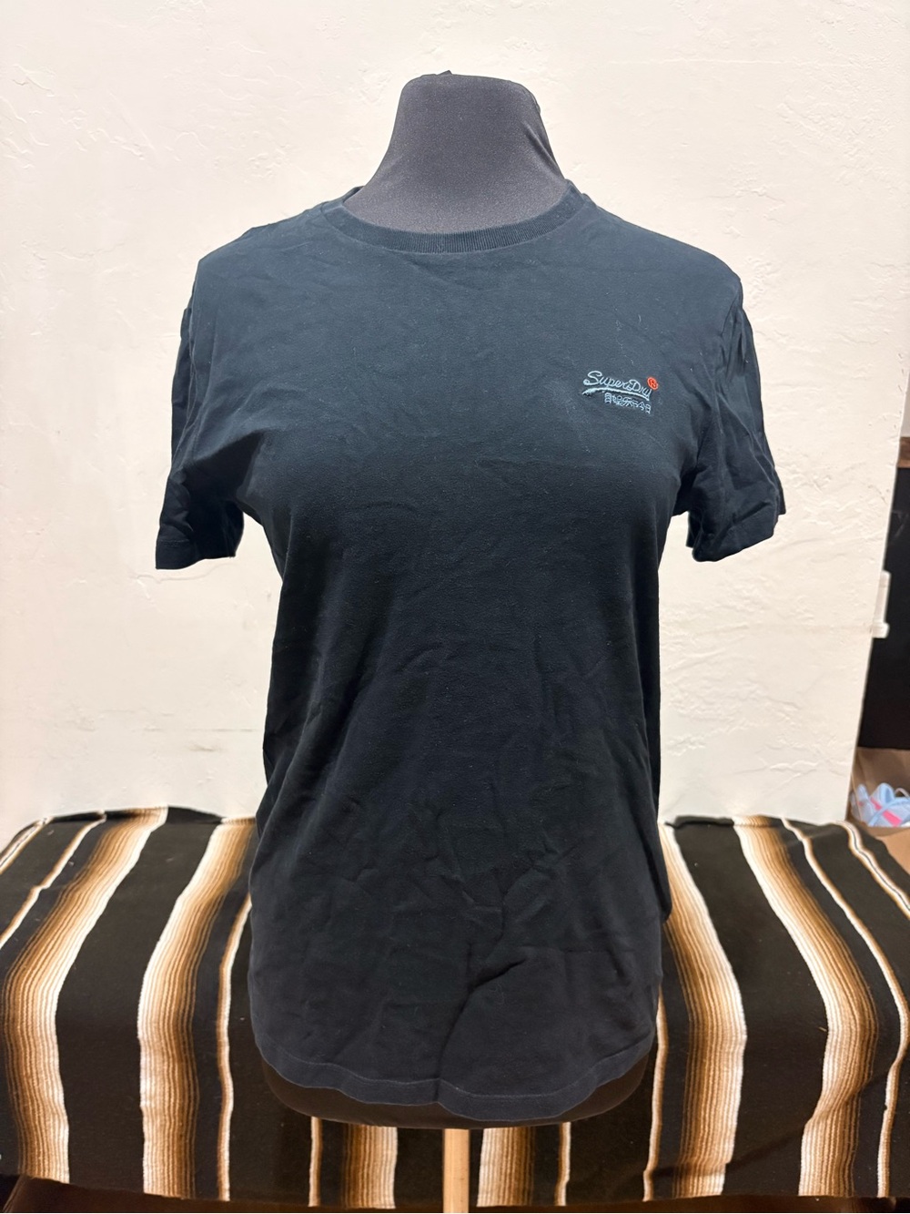 Superdry Black Short Sleeve Crew with Small Chest Logo